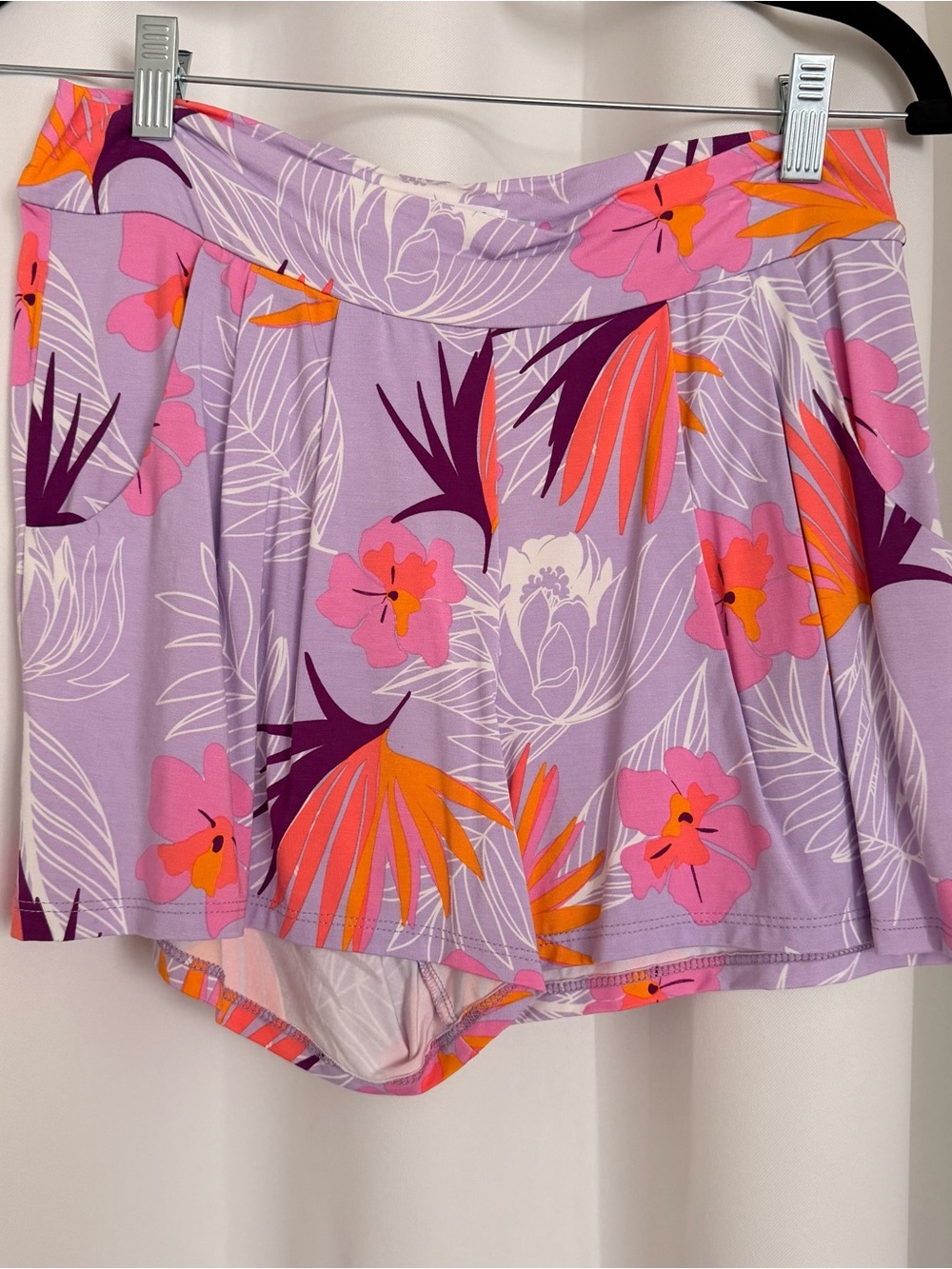 Fighting Eel Floral Lavender Skort Shorts - Pink & Orange Floral